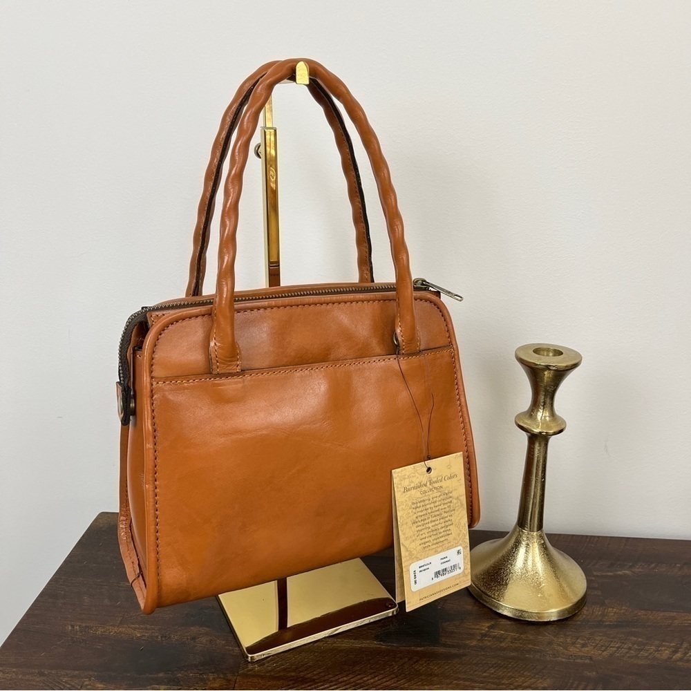 PATRICIA NASH TOOLED LEATHER PARIS SATCHEL/CROSSBODY FLORENCE TAN #558 NWT - Picture 4 of 11